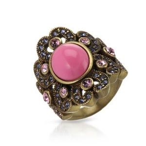 New Ring With Crystals and Simulated Gems. Bronze